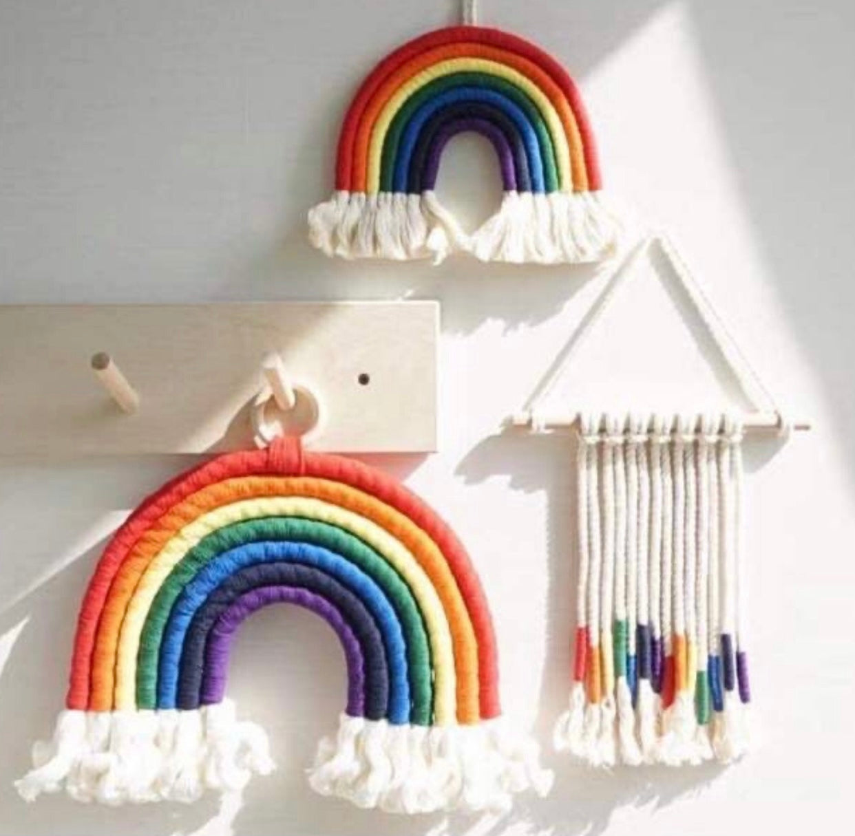 Different colors Handmade Rope Rainbow Wall Hanging / Nursery Decor / Baby Room Decor / Pets home/Nursery Wall Art