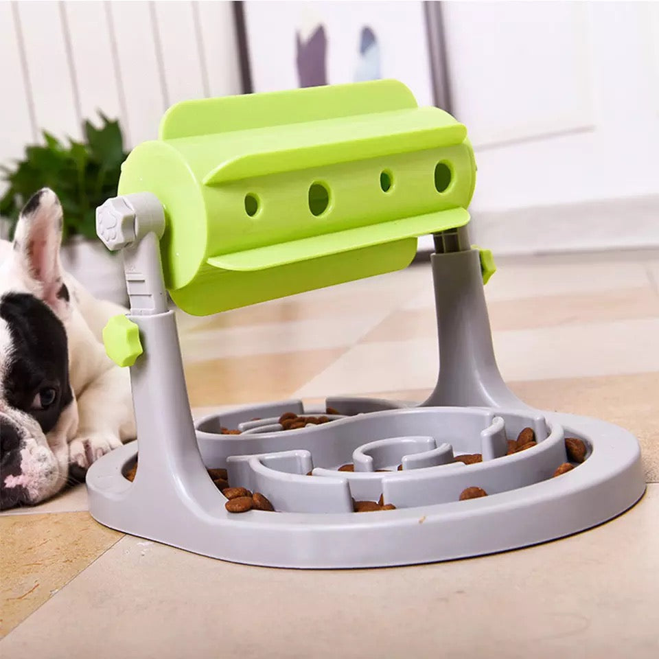 Interactive Pet Food Bowl Puppy Slow Feeder Puzzle Toy Feed For Dog Kitten Cat IQ Training Automatic Game Educational Adjustable