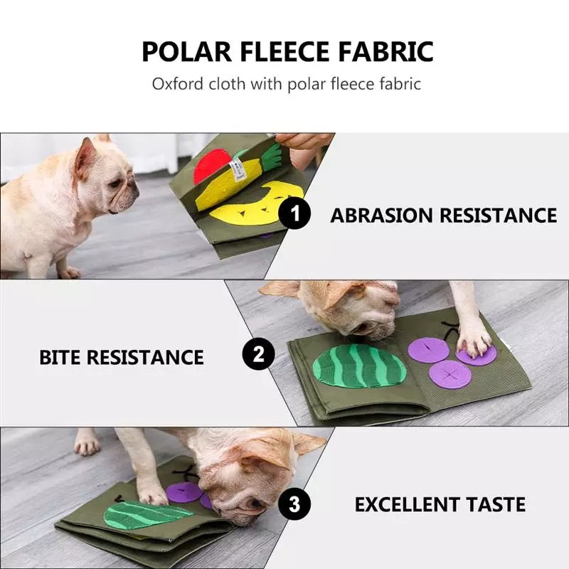 Training Snuffle Pets Toy IQ Treat Food Dispensing Cloth Book Pet Blanket Toy