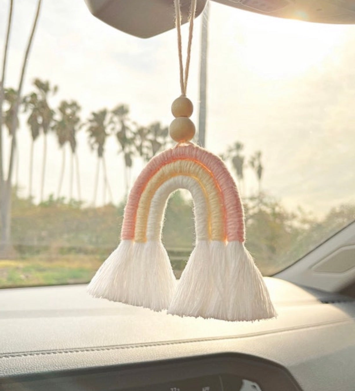 Handmade Macrame Mini Rainbow | Purse Charm | Dog Leash Decor | Keychain | Key ring | Zipper charm