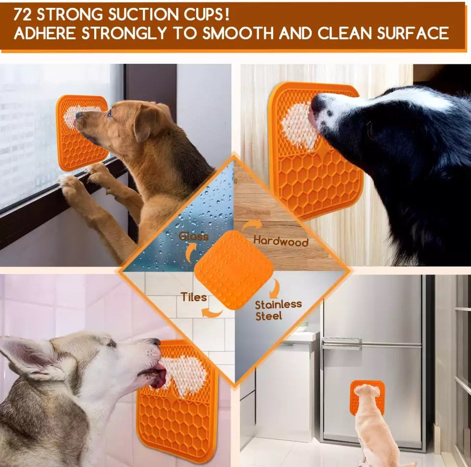 Mat For Dogs Cats Slow Food Bowls New Pet Dog Feeding Food Bowl Silicone Dog Feeding Lick Pad Dog Slow Feeders Treat Dispensing