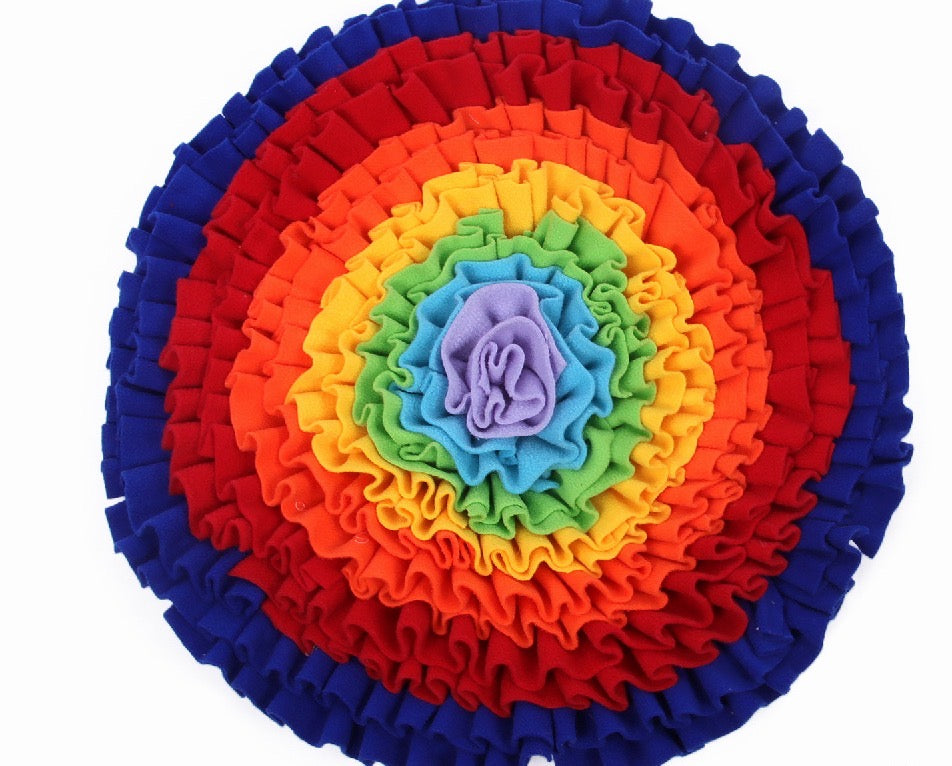 Pets Puzzle Toys Increase IQ Snuffle Mat-Rainbow Love