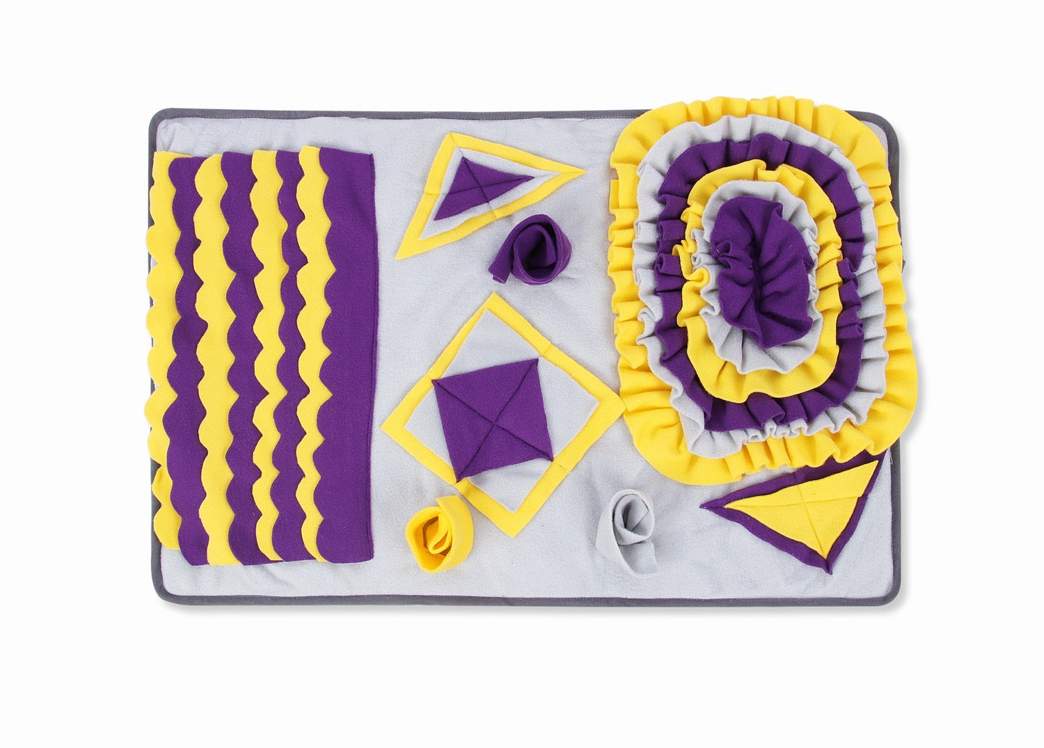 Pets Puzzle Toys Increase IQ Snuffle Mat-Purple Yellow Floral