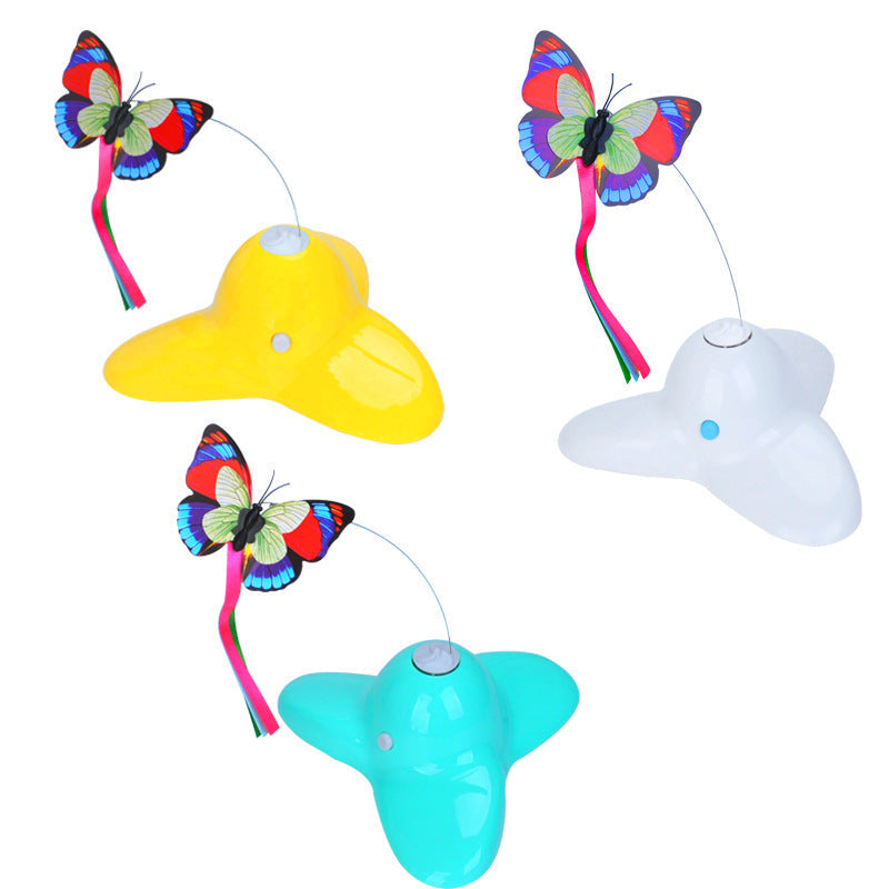 Electric rotating butterfly cat toy