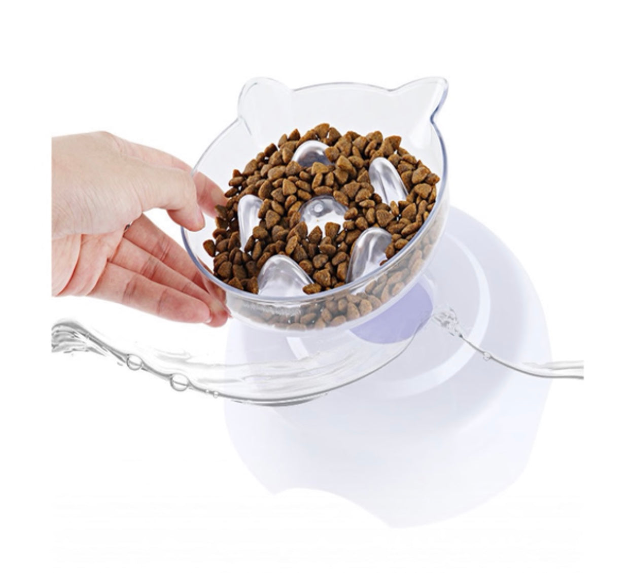 Orthopedic Cat Bowl & Slow Feeder 2-in-1 [Anti-Vomiting]