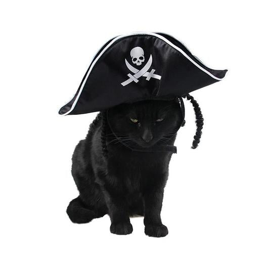 Funny Cats Halloween Pirate Hat