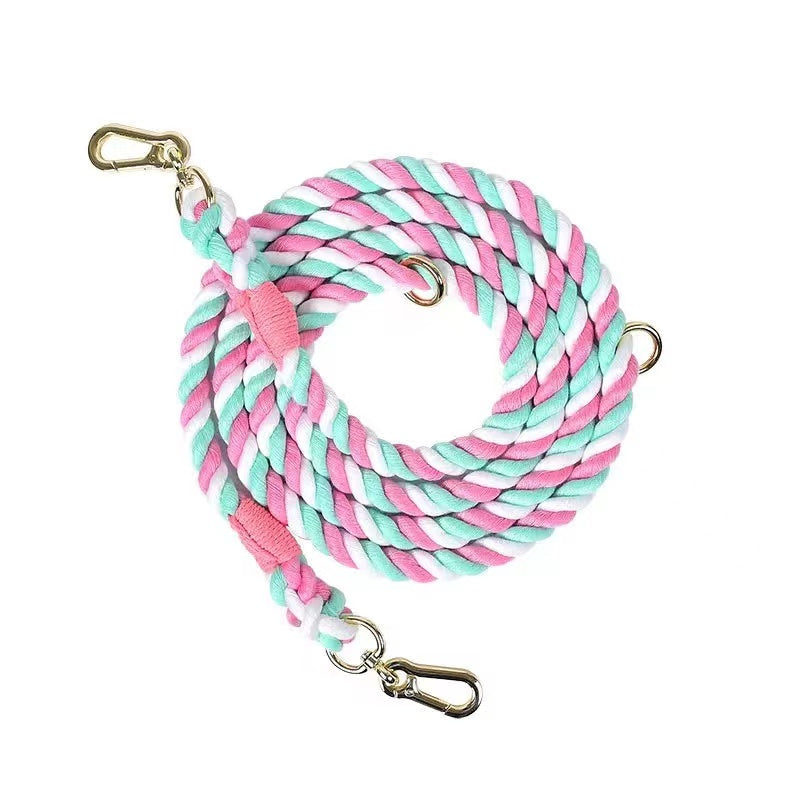 Hands Free Dog Rope Leash - Cotton Candy