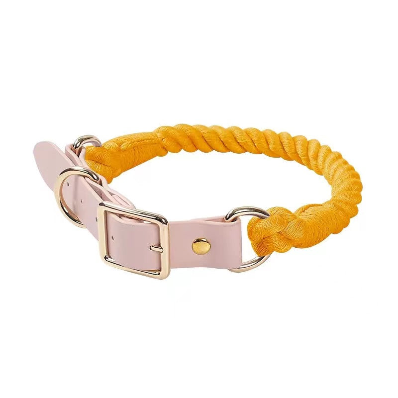 Luxe Royal Leather Rope Collar - Bee