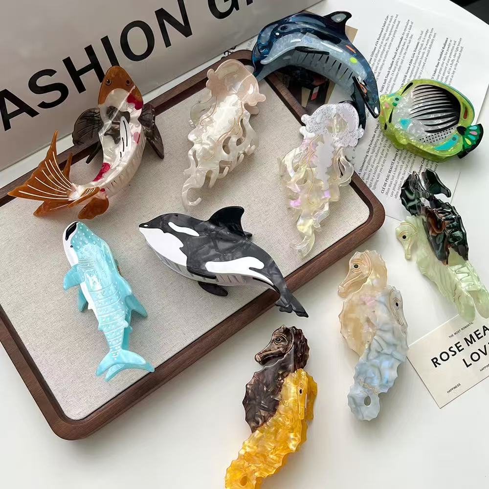 PAWSOME PETS NEW YORK Hand-painted OCEAN Claw Hair Clip | Eco-Friendly