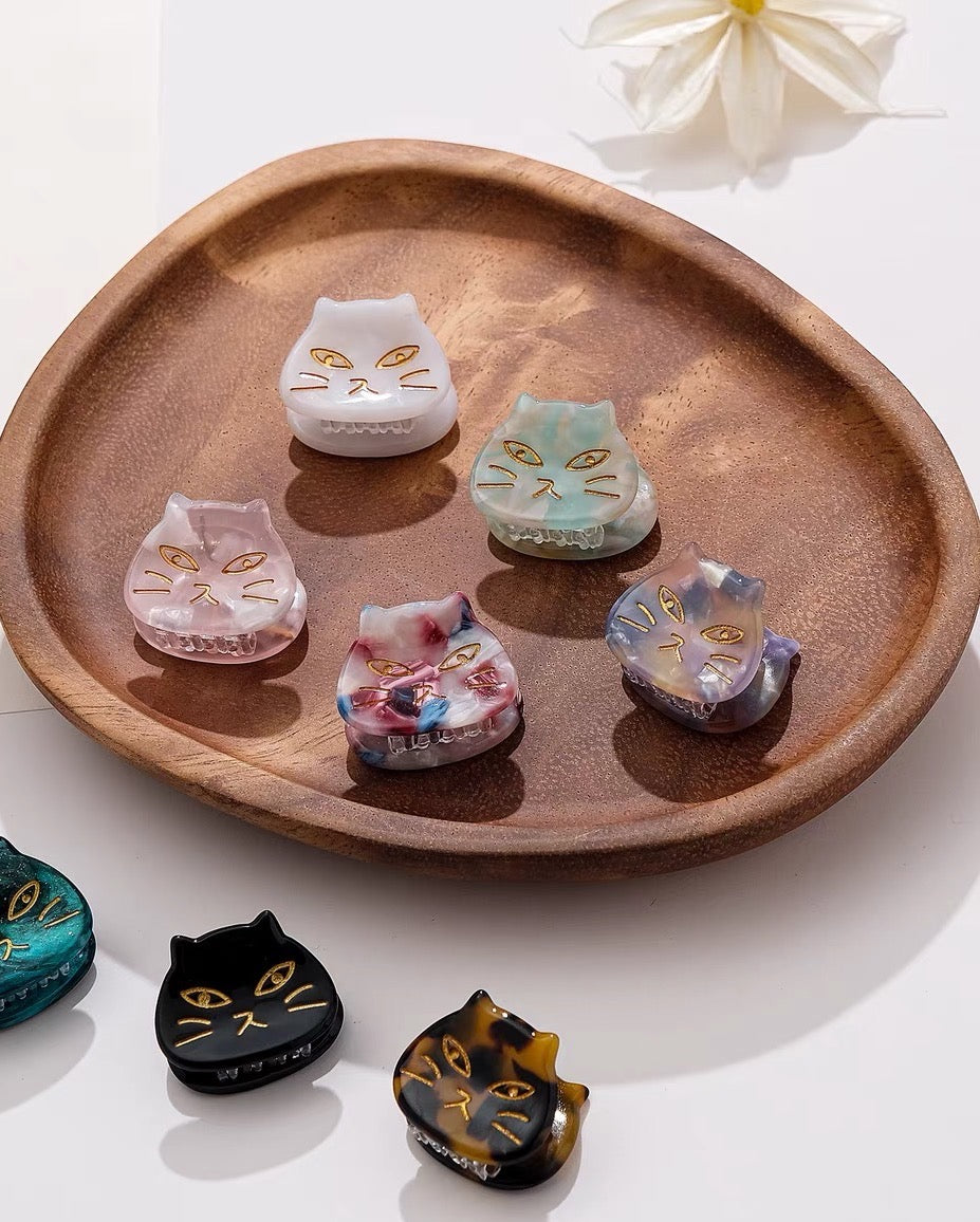 PAWSOME PETS NEW YORK Hand-painted Tiny Cat Hair Clip  all colors | Eco-Friendly