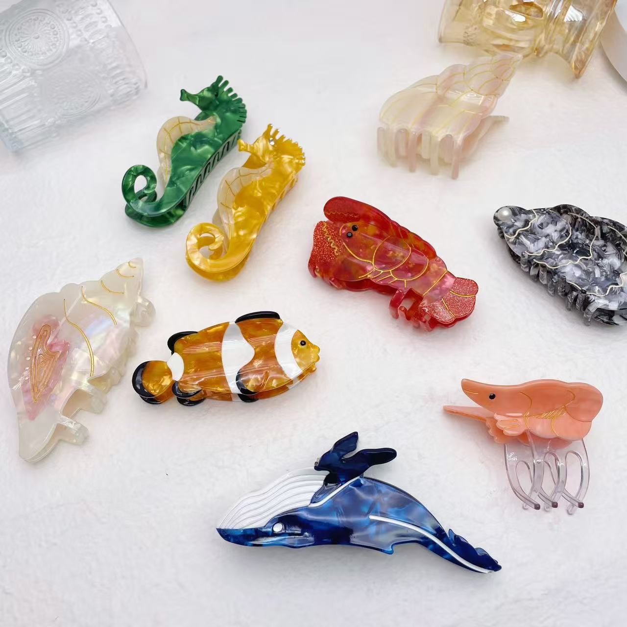 PAWSOME PETS NEW YORK Hand-painted OCEAN Claw Hair Clip | Eco-Friendly