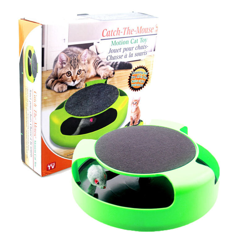 Green Interactive "UFO" Smart Cat Catch RAT Toy