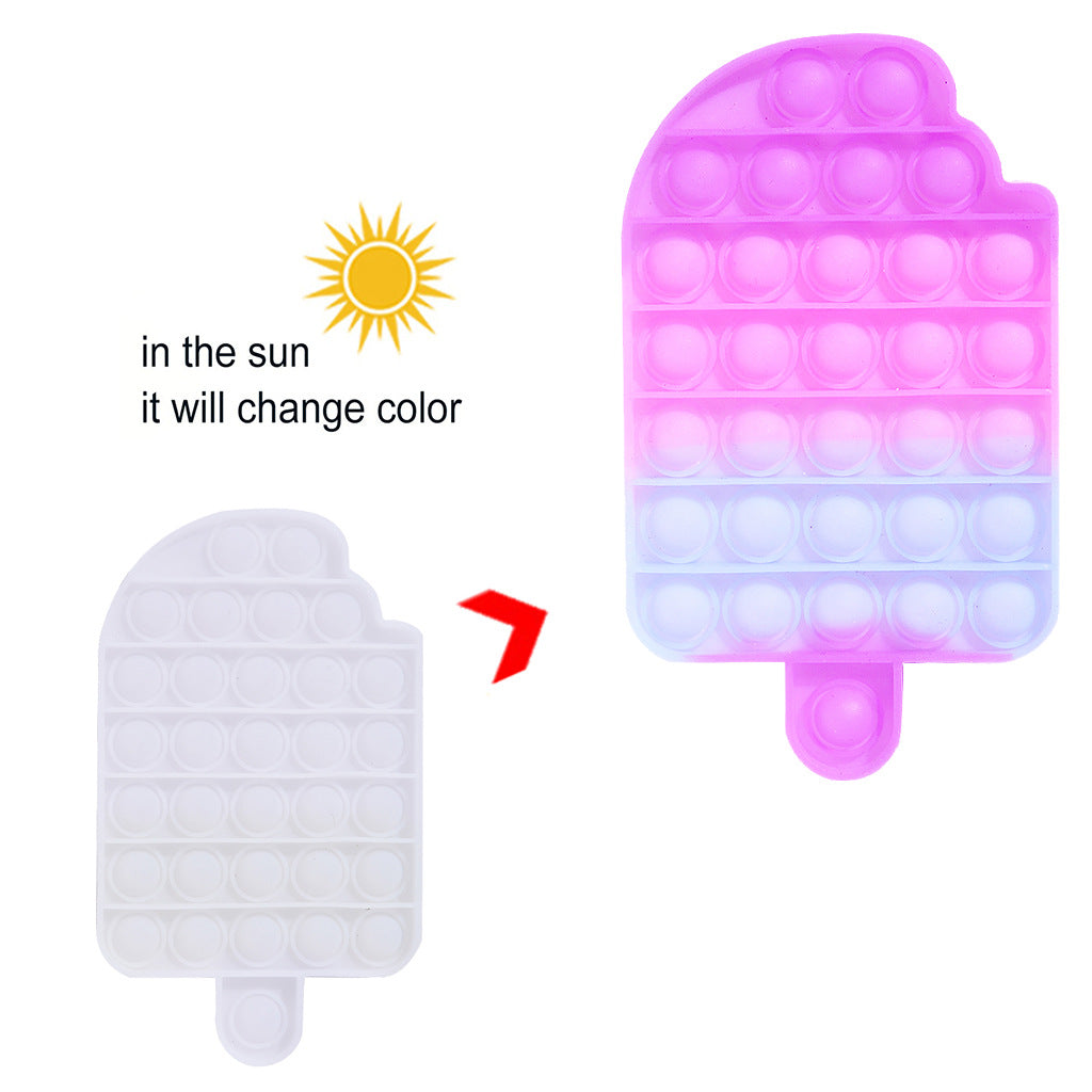 Change Color Under SUN Push Pop Fidget  Sensory Toy-Purple Colection