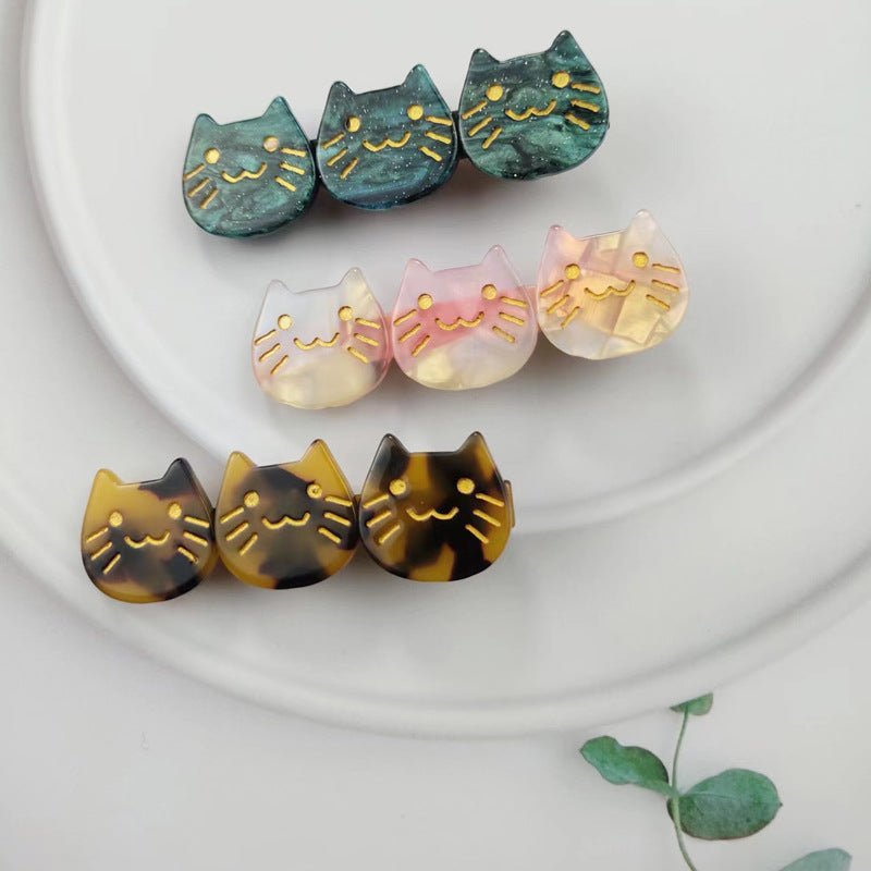 PAWSOME PETS NEW YORK Hand-painted Three Cats Together Hair Clip all colors | Eco-Friendly