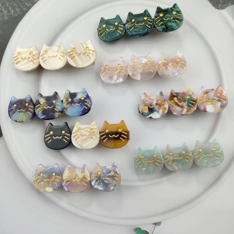 PAWSOME PETS NEW YORK Hand-painted Three Cats Together Hair Clip all colors | Eco-Friendly