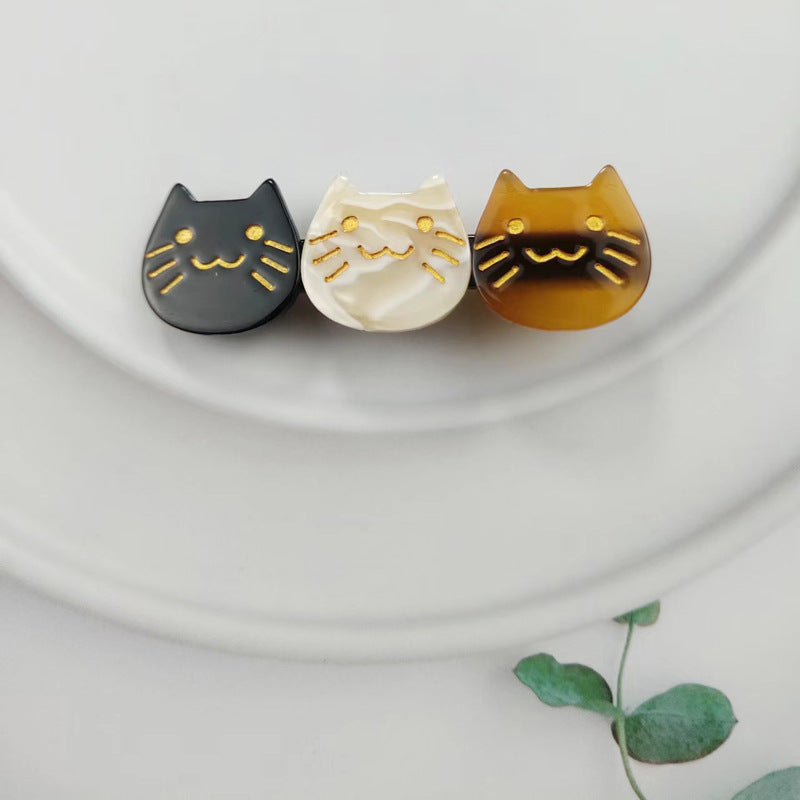 PAWSOME PETS NEW YORK Hand-painted Three Cats Together Hair Clip all colors | Eco-Friendly