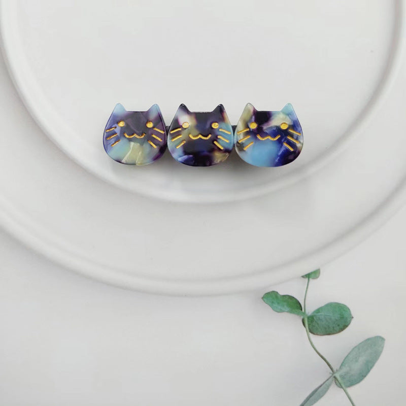 PAWSOME PETS NEW YORK Hand-painted Three Cats Together Hair Clip all colors | Eco-Friendly