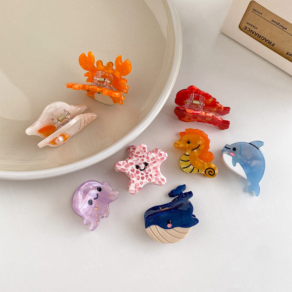 PAWSOME PETS NEW YORK Hand-painted OCEAN COLLECTION Hair Clip #1 | Eco-Friendly