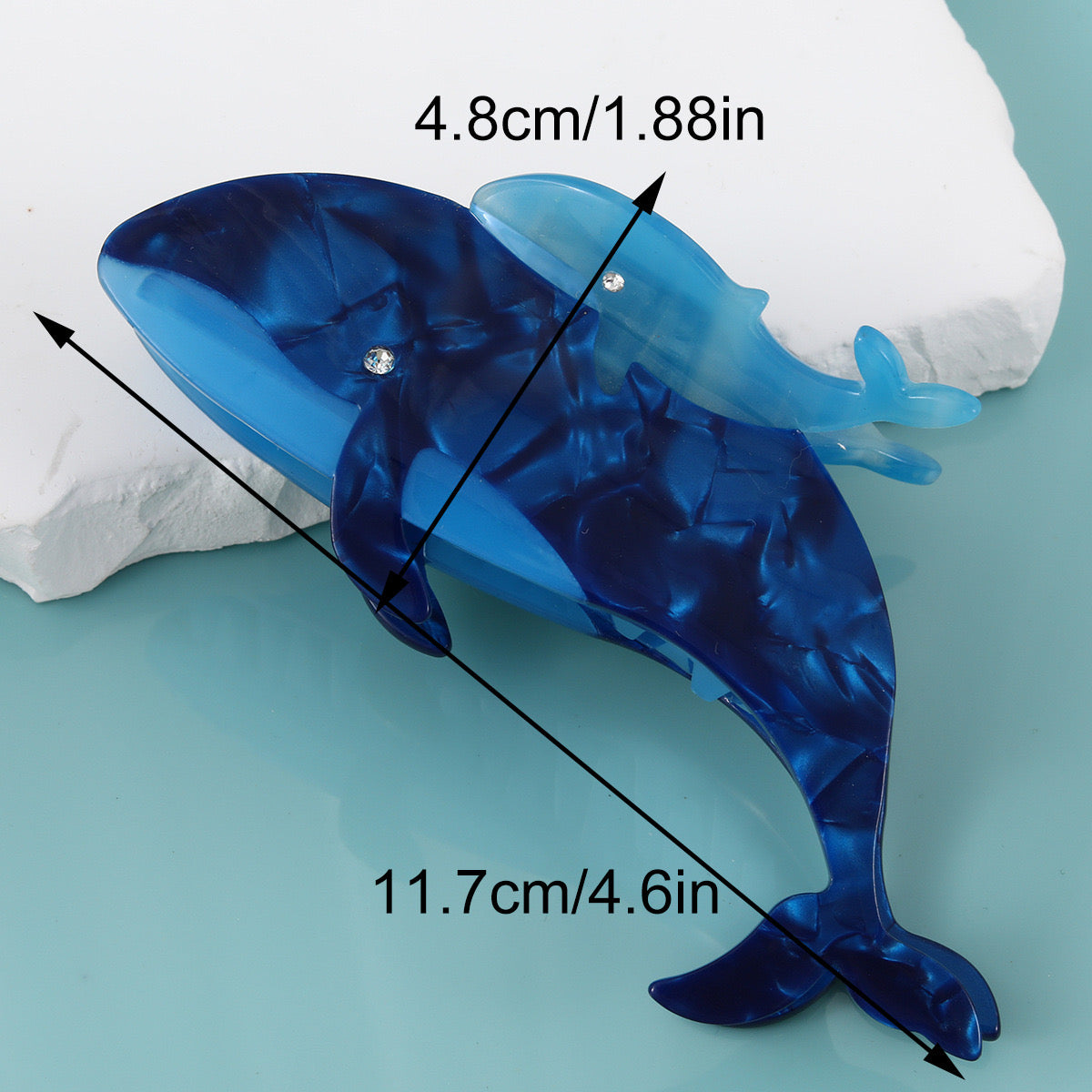 PAWSOME PETS NEW YORK Hand-painted OCEAN Claw Hair Clip #10 | Eco-Friendly