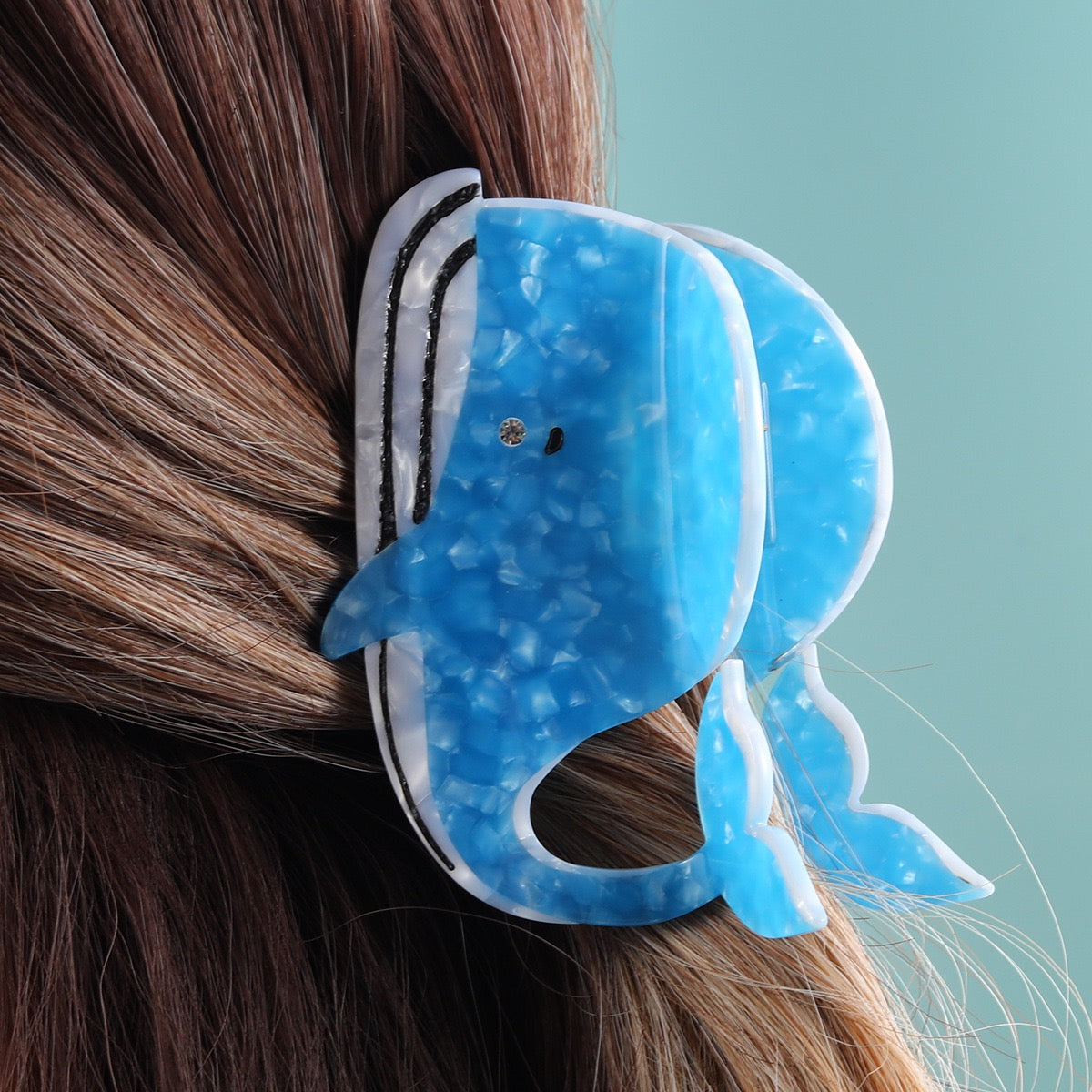 PAWSOME PETS NEW YORK Hand-painted OCEAN Claw Hair Clip #13 | Eco-Friendly