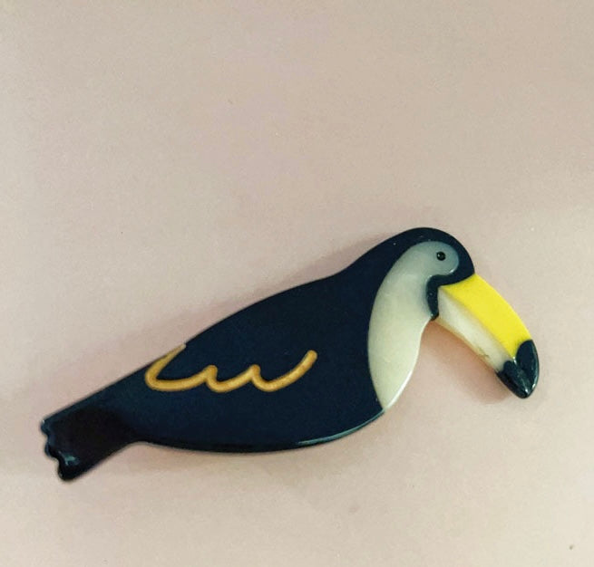 PAWSOME PETS NEW YORK Hand-painted BIRDS COLLECTION Hair Clip # 7 | Eco-Friendly