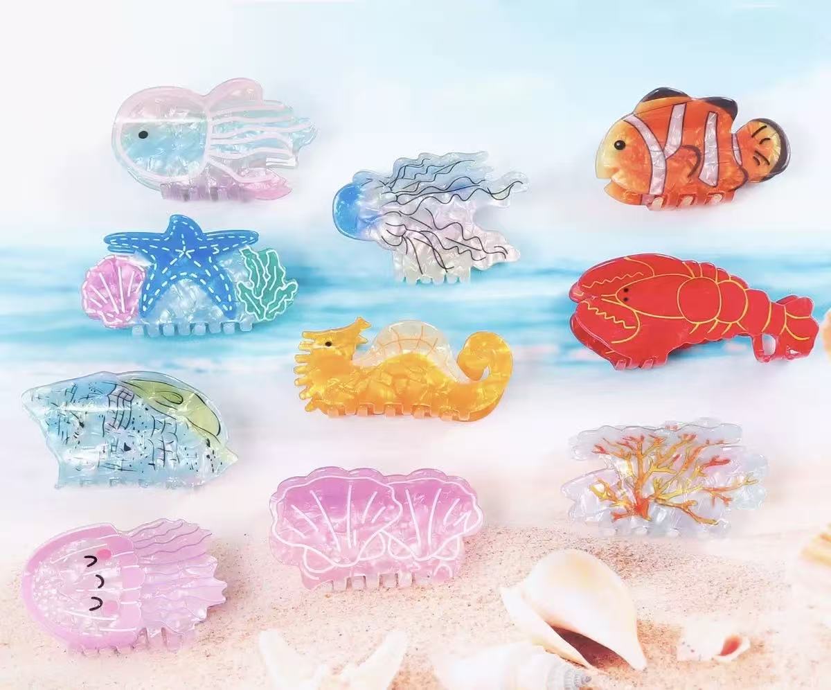 PAWSOME PETS NEW YORK Hand-painted OCEAN Claw Hair Clip | Eco-Friendly