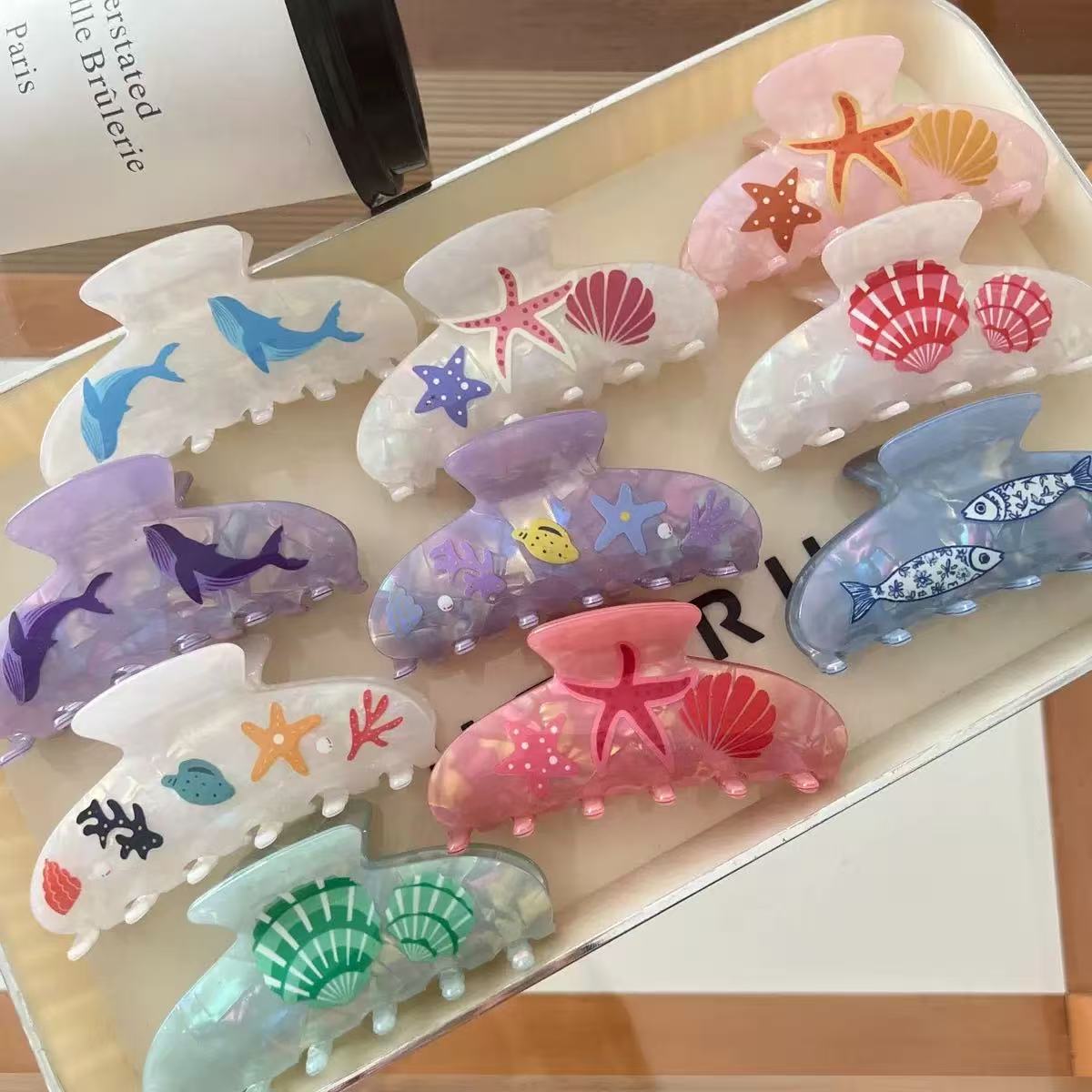 PAWSOME PETS NEW YORK Hand-painted OCEAN Claw Hair Clip | Eco-Friendly