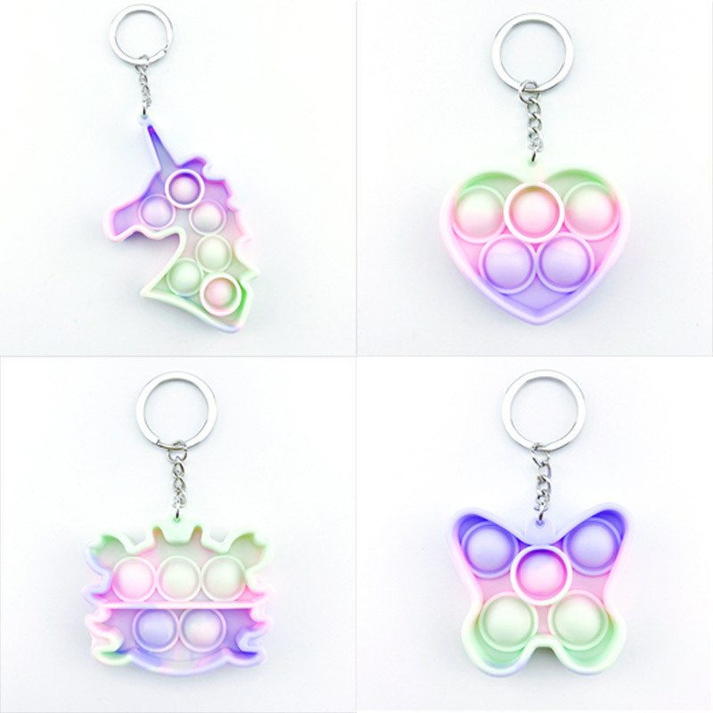 Push Pop Fidget Sensory Toy- Mermaid Colors Keychain