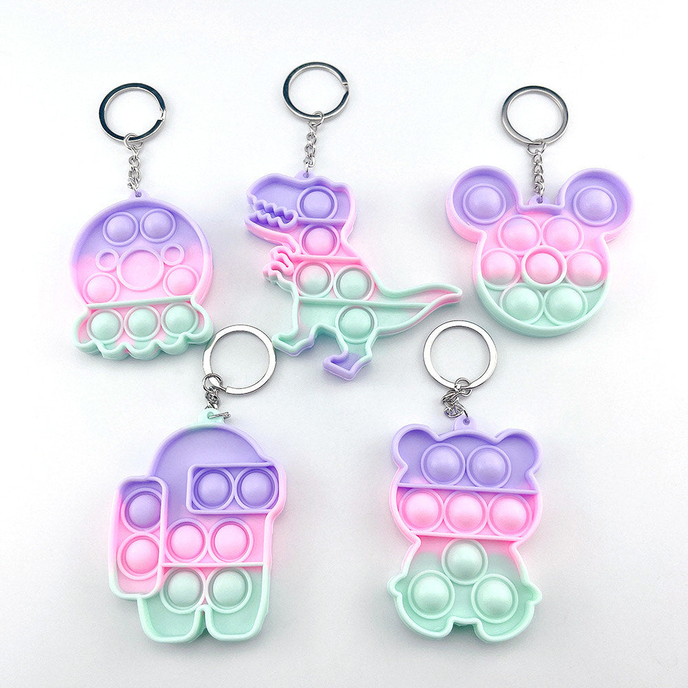 Push Pop Fidget Sensory Toy- Mermaid Colors Keychain