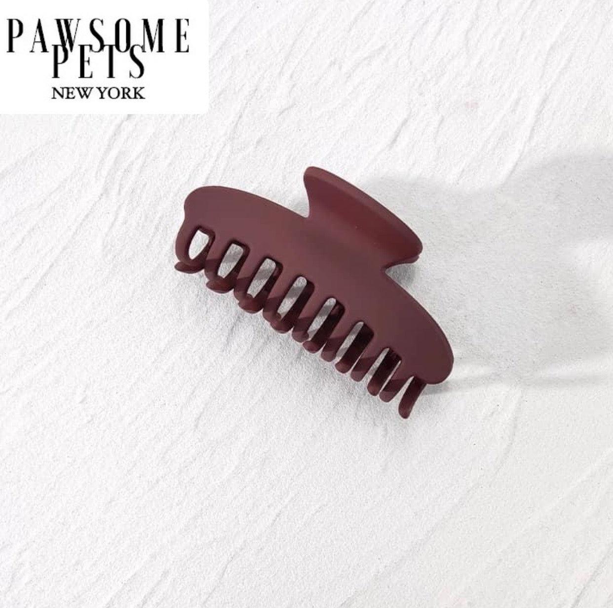 HAIR CLAWS - BURGUNDY - Pawsomepetsnewyork