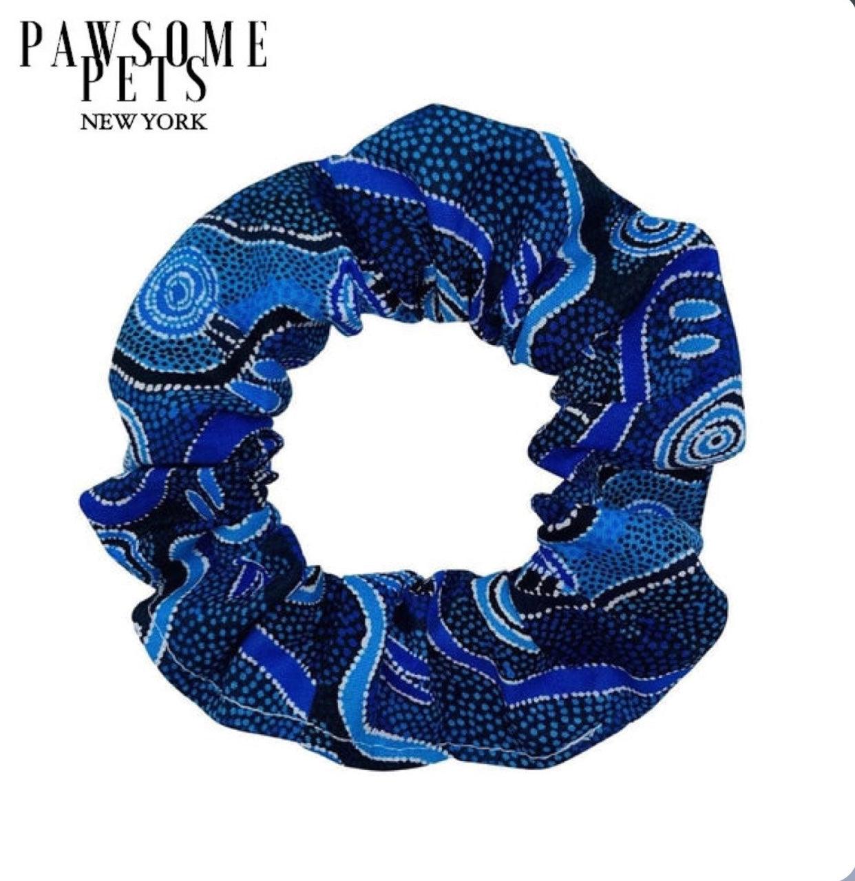 SCRUNCHIES - BLUE LOVE - Pawsomepetsnewyork