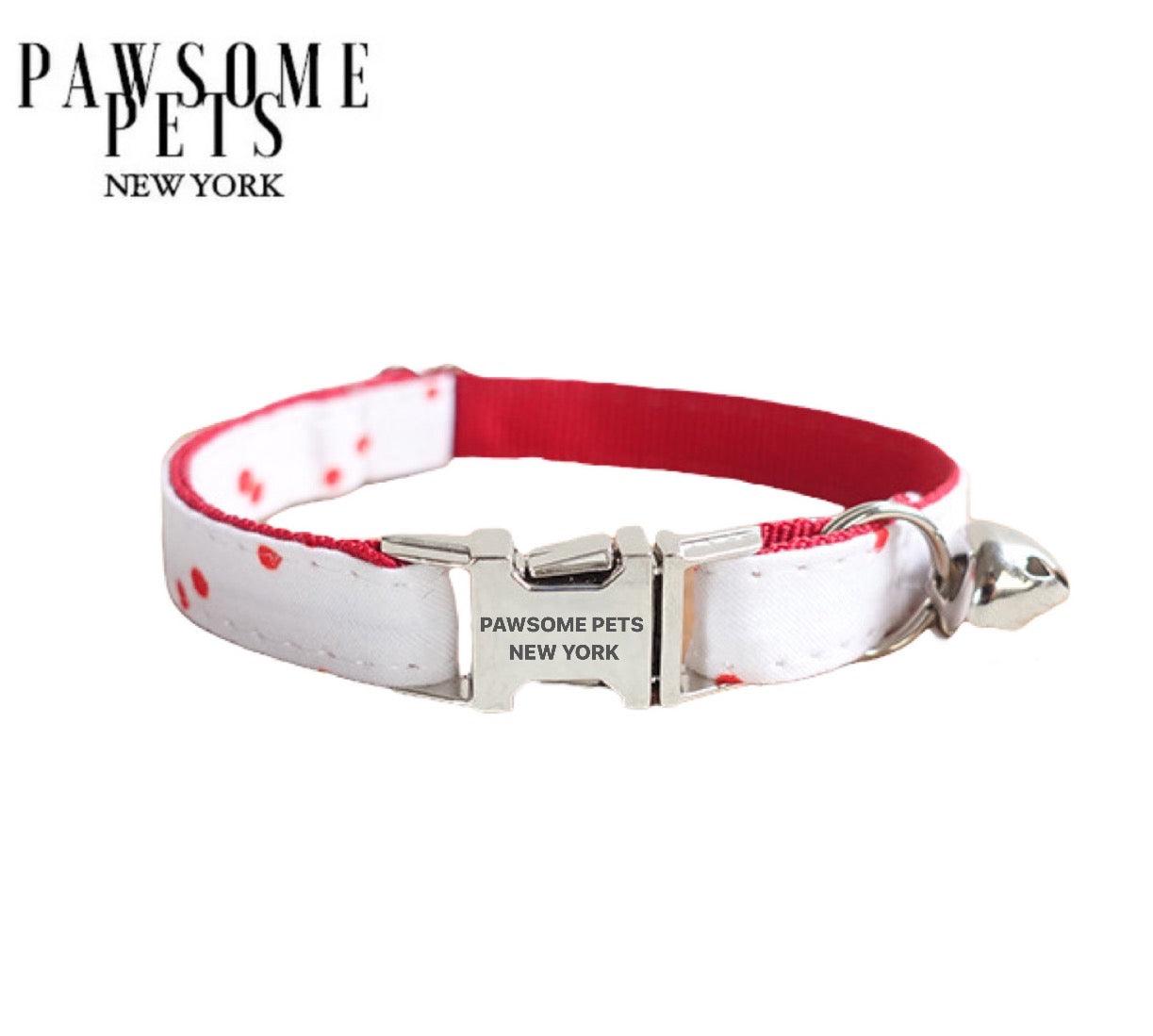 Pawsome Pets New York  Dog and cat collars Fully Adjustable Collar Made out of nylon webbing with quick use buckle  Spot clean with soap and water. Hang to dry.