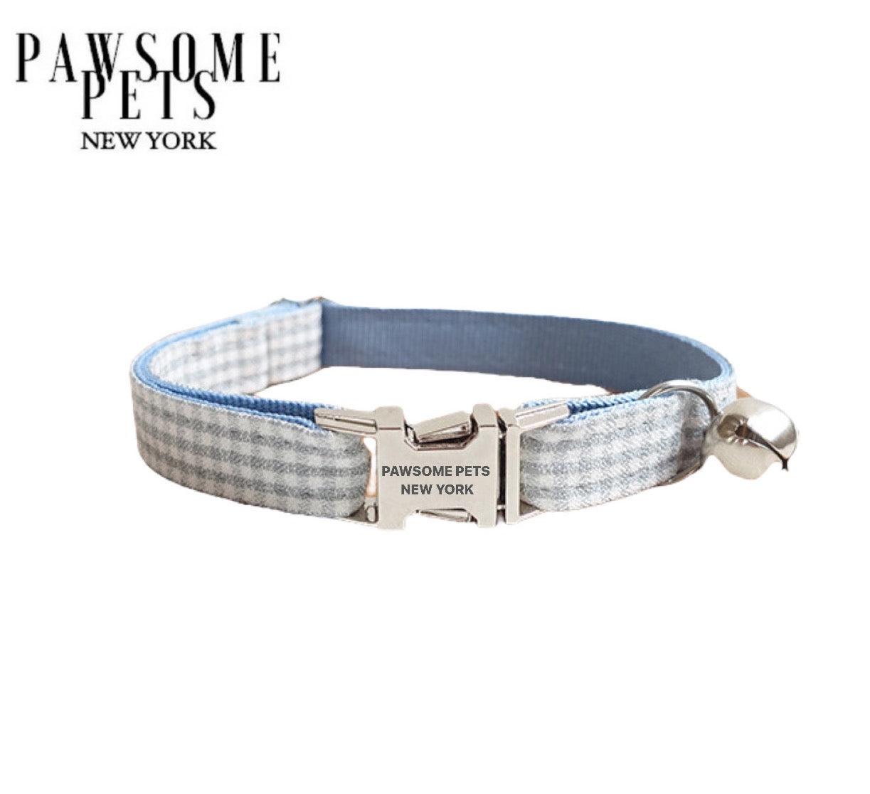 DOG & CAT COLLAR - CHARCOAL GREY STRIPE - Pawsomepetsnewyork