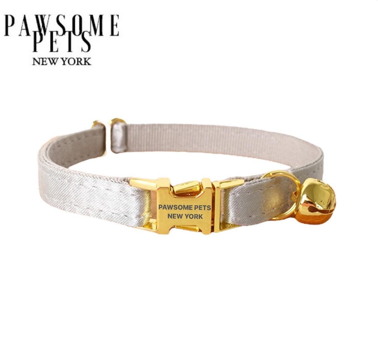 DOG & CAT COLLAR - SILVER - Pawsomepetsnewyork