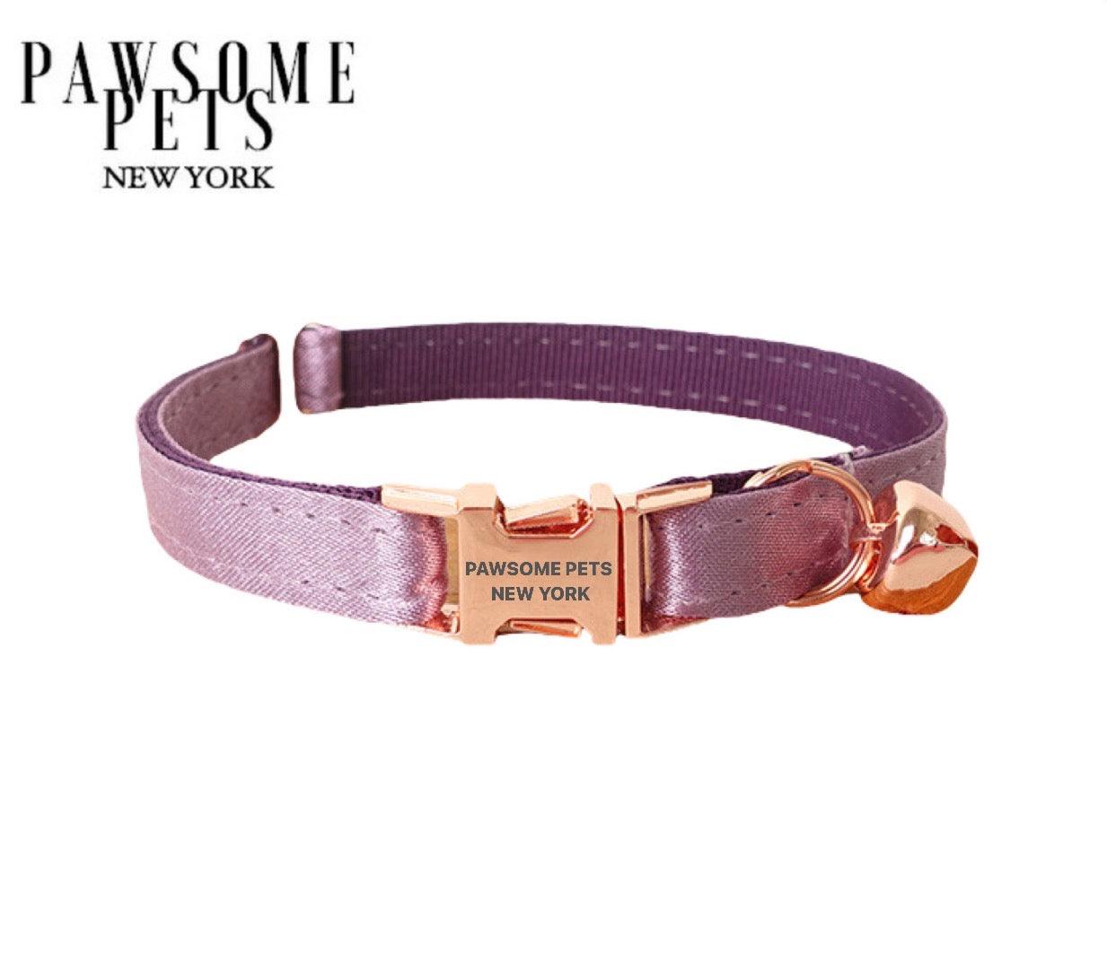 DOG & CAT COLLAR - SILVER PURPLE - Pawsomepetsnewyork