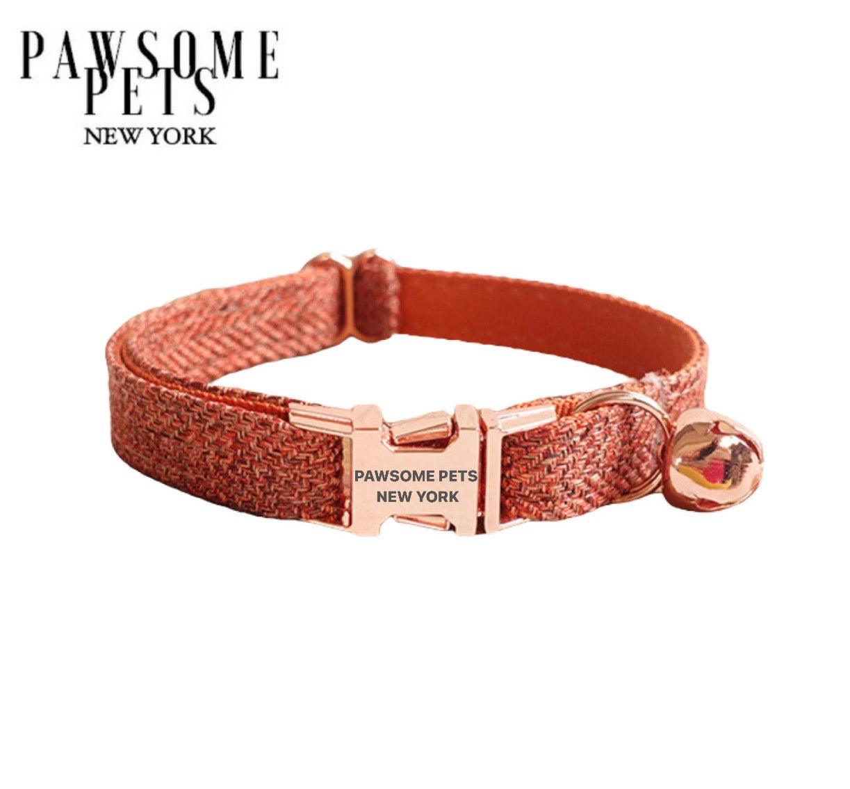 DOG & CAT COLLAR - DARK ORANGE - Pawsomepetsnewyork