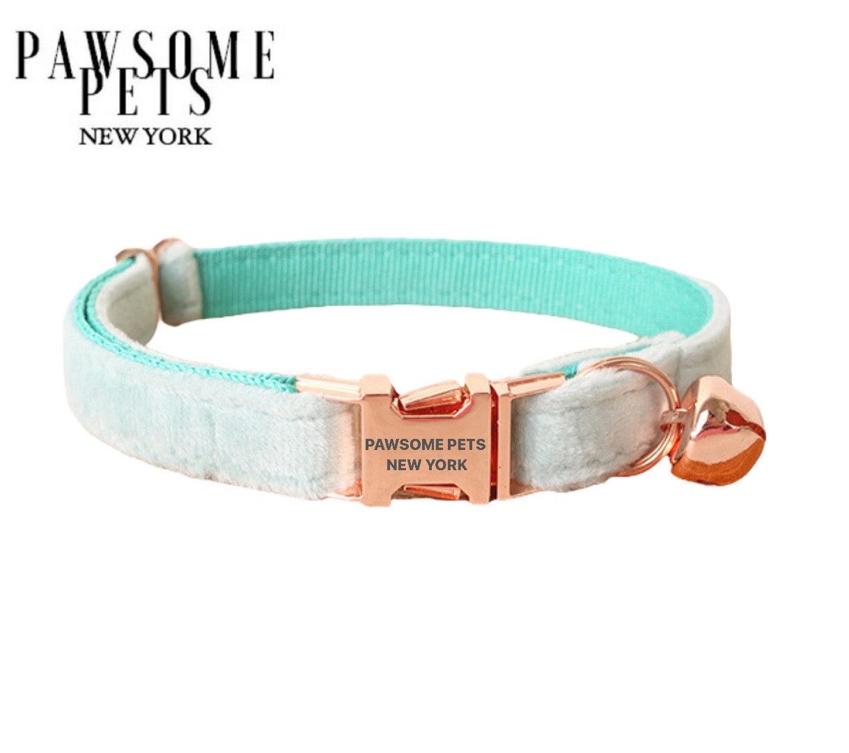 DOG & CAT COLLAR - MINT GREEN MARSHMALLOW - Pawsomepetsnewyork