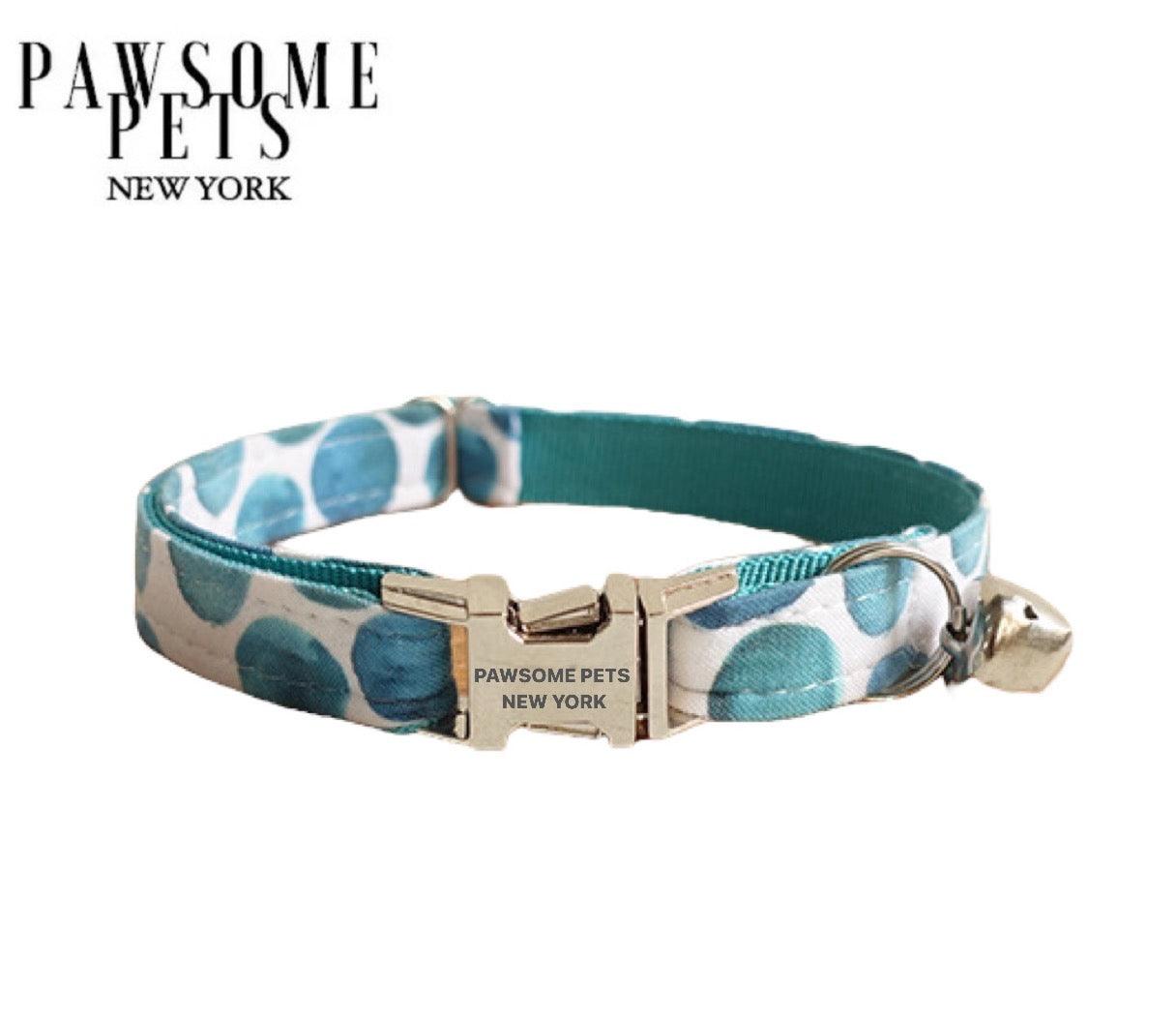 DOG & CAT COLLAR - MOON BLUE - Pawsomepetsnewyork