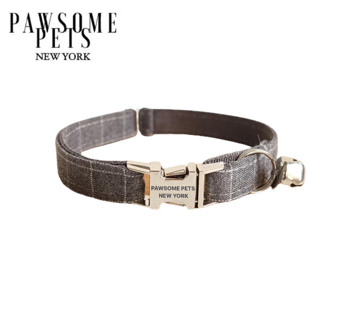 DOG & CAT COLLAR - MISTY GREY - Pawsomepetsnewyork