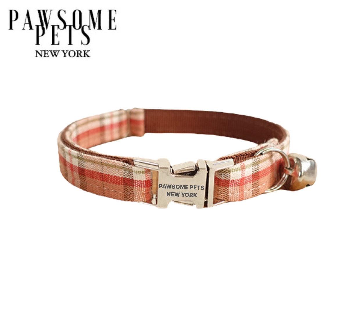 DOG & CAT COLLAR - ORANGE STRIPE - Pawsomepetsnewyork