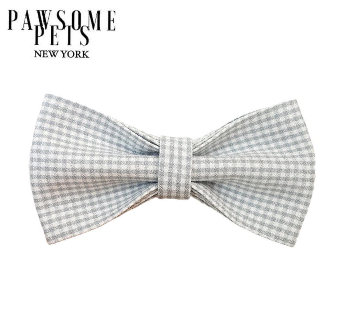 BOWTIE - A TAD OF GREY PLAID - Pawsomepetsnewyork