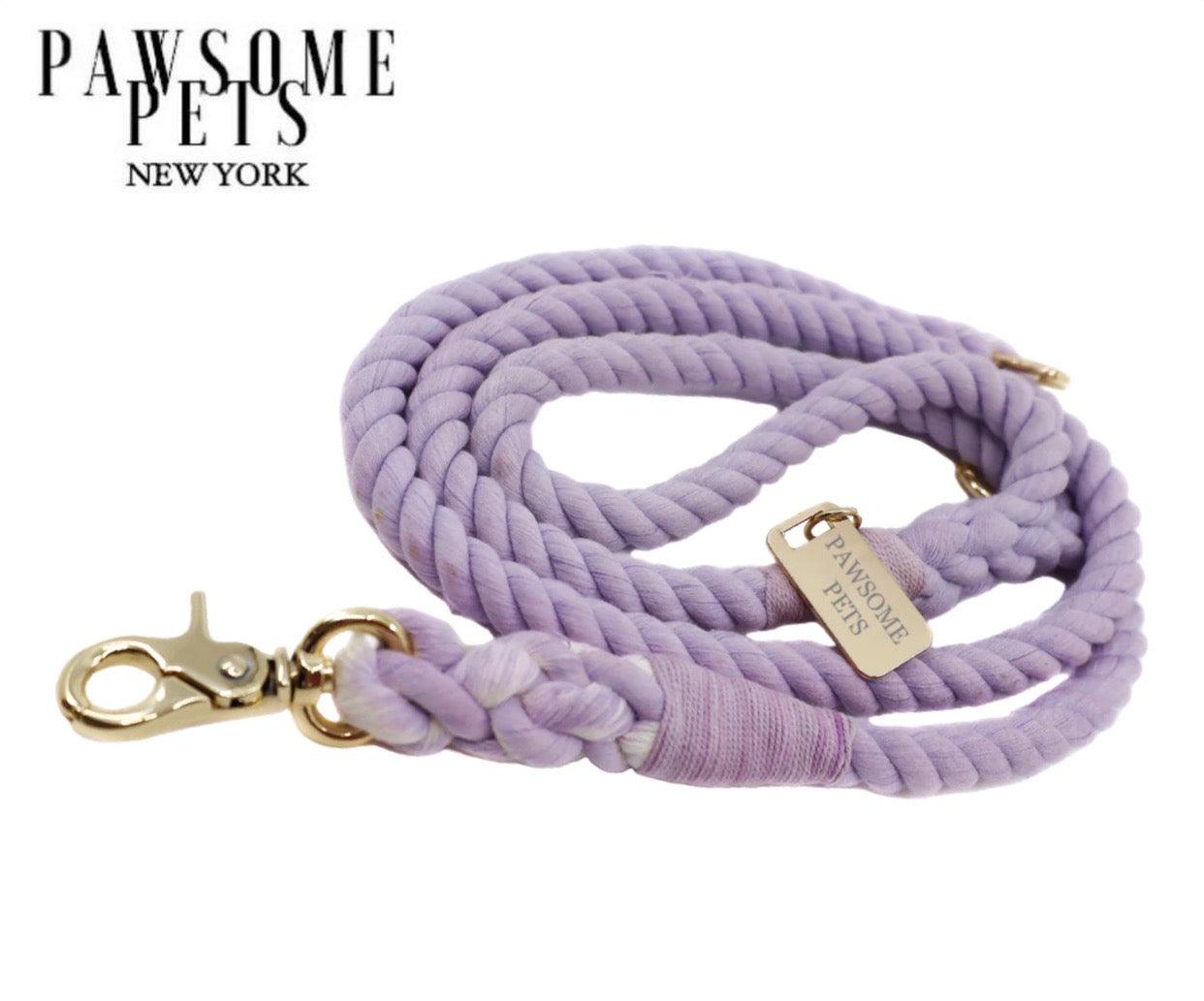 ROPE LEASH - LAVENDER - Pawsomepetsnewyork