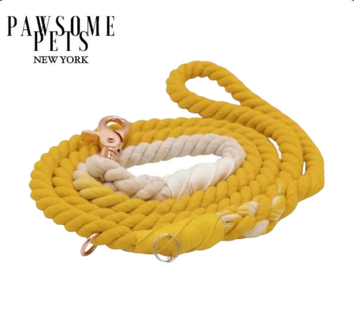 ROPE LEASH - LEMON DROP - Pawsomepetsnewyork