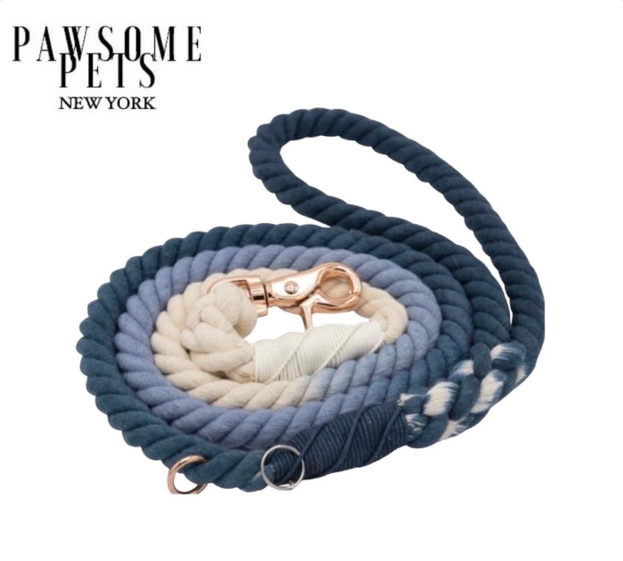 ROPE LEASH - OMBRE BLUE - Pawsomepetsnewyork