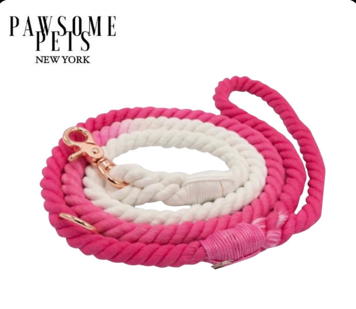 ROPE LEASH - OMBRE PINK - Pawsomepetsnewyork