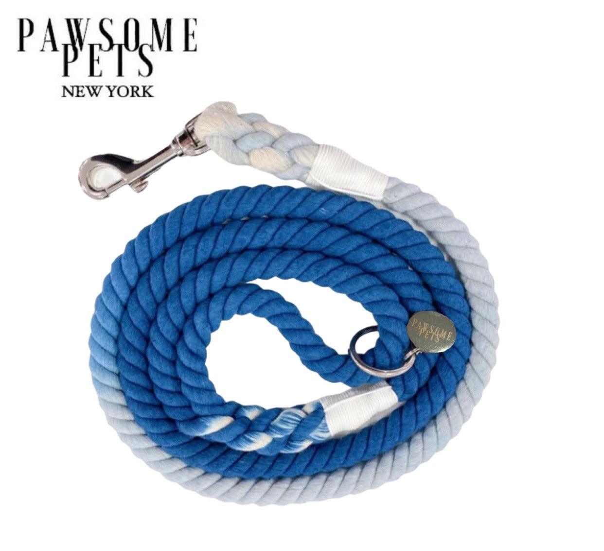 ROPE LEASH - OMBRE INDIGO - Pawsomepetsnewyork