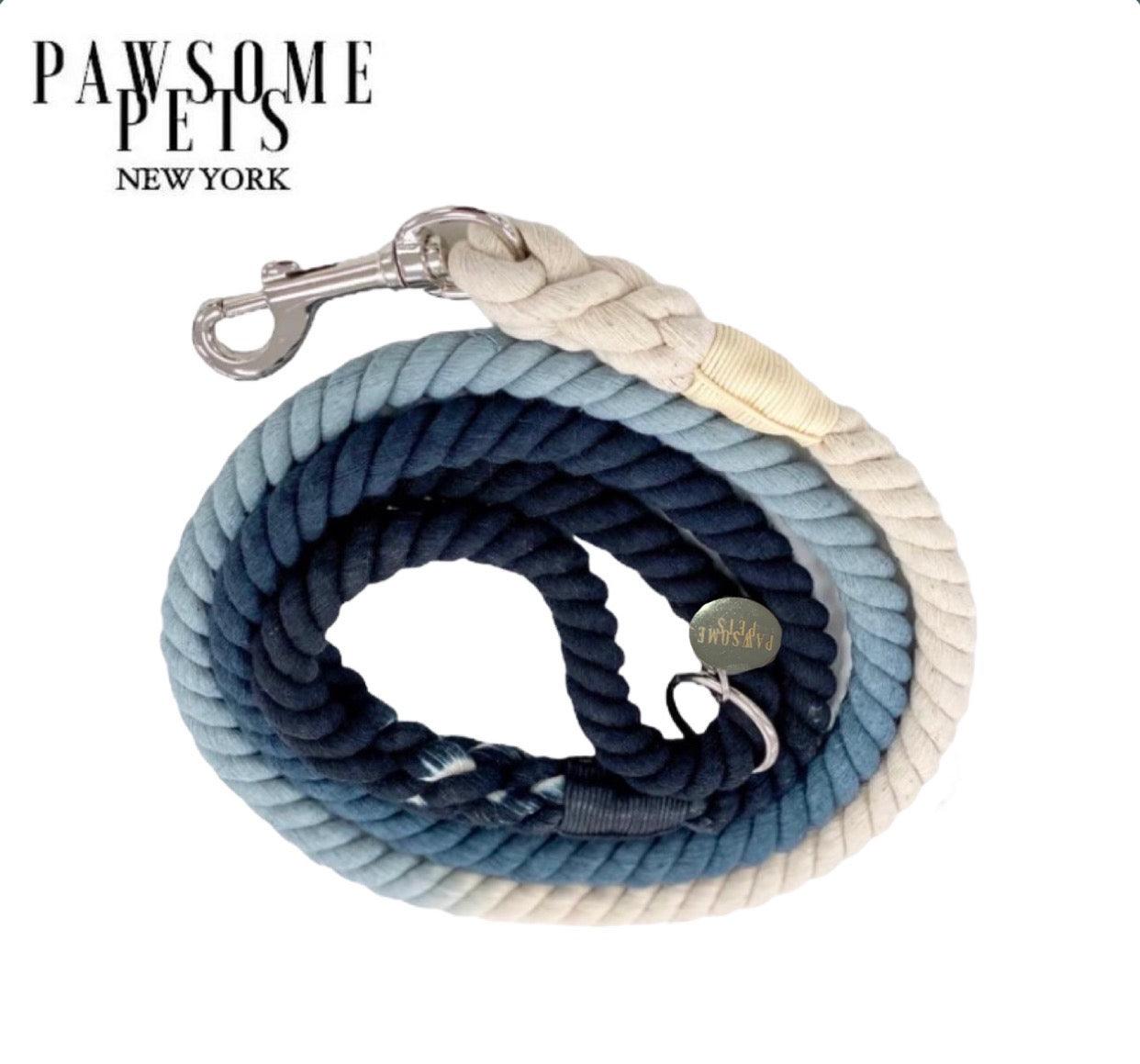 ROPE LEASH - OMBRE DARK BLUE - Pawsomepetsnewyork