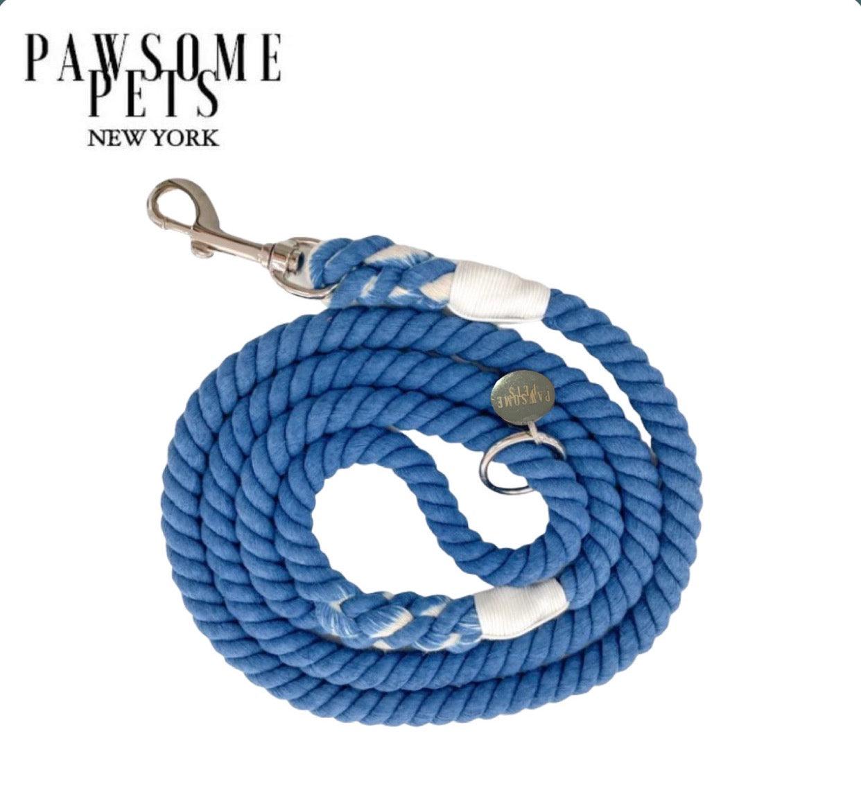 ROPE LEASH -  PEACOCK BLUE - Pawsomepetsnewyork