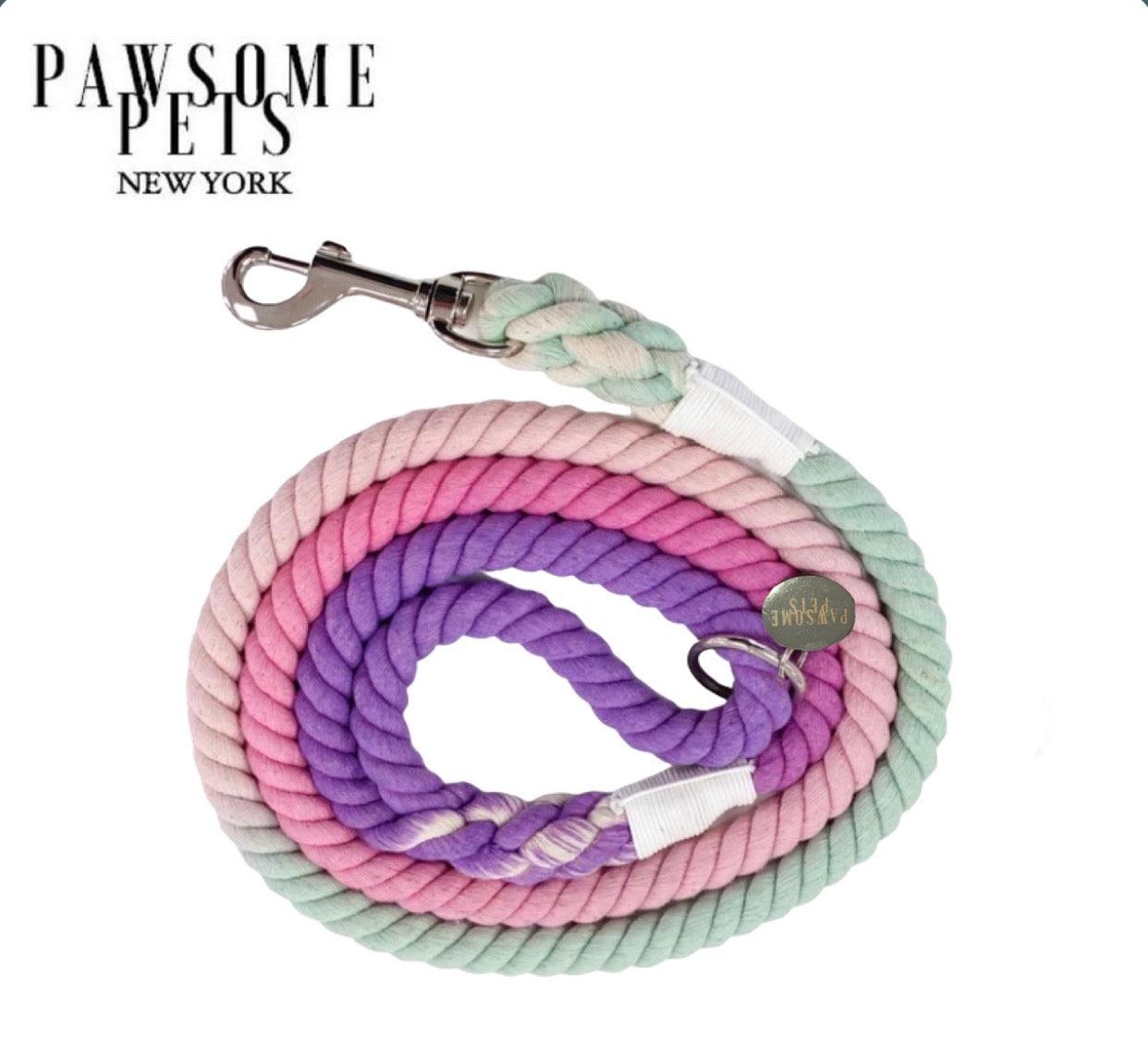 ROPE LEASH -  OMBRE ROSE VIOLET - Pawsomepetsnewyork