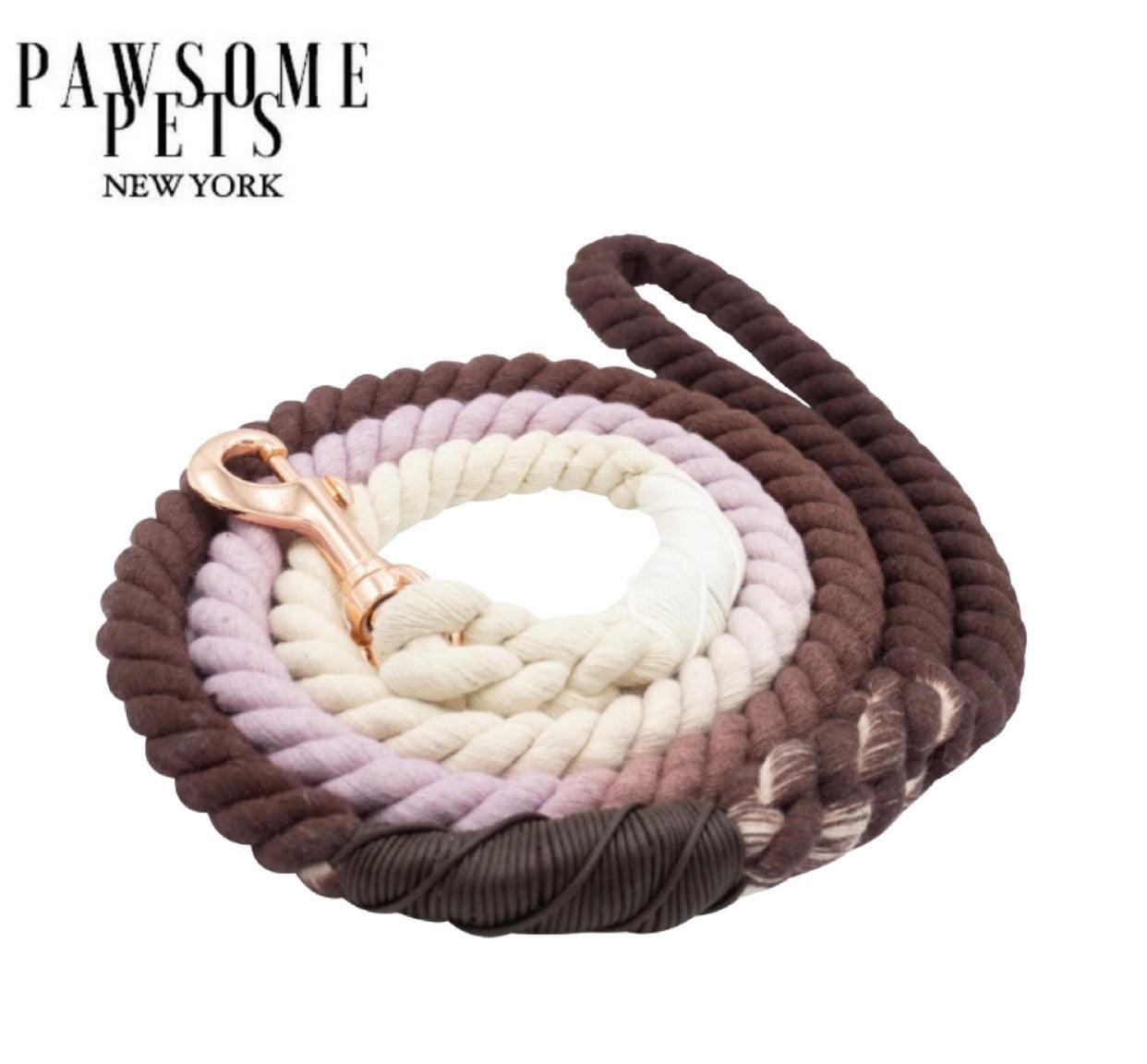 ROPE LEASH - CHOCOLATE LOVE - Pawsomepetsnewyork